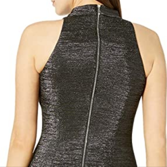 NWT ADRIANNA PAPELL | Metallic Midi Cocktail Dress - Picture 6 of 11